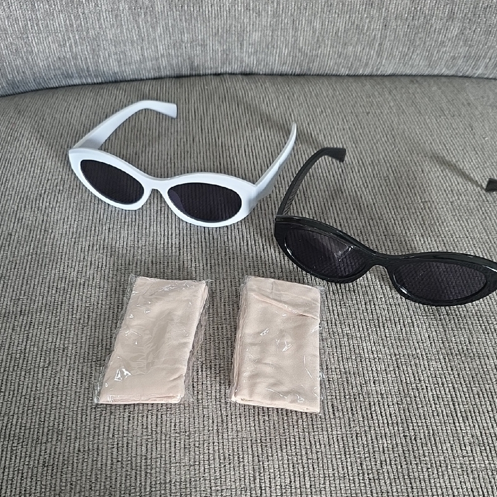 Stylish Black and White Womens Sunglasses Set By Tianyesy, New - Picture 11 of 11